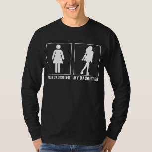 Schaatsen Sterren: Je dochter, mijn dochter glijdt T-shirt