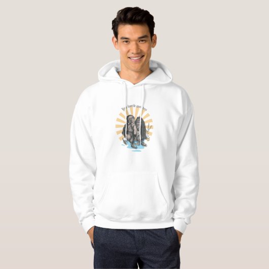 Schaatsen Uilen Retro Stijl Nostalgisch Ontwerp Hoodie (Voorkant volledig)