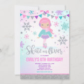 Schaatsen Uitnodiging Schaatsen Party Zilver (Voorkant)
