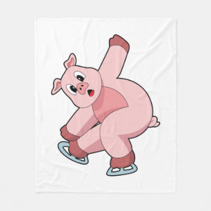 Schaatsen van ijsschaatsen fleece deken