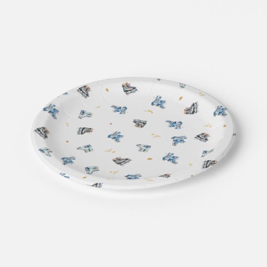 Schaatsen Verjaardag Borden, Hockey Verjaardag Papieren Bordje (Gekanteld)