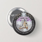 Schaatsen verjaardag gepersonaliseerd ronde button 5,7 cm (Voorkant /achterkant)