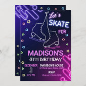 Schaatsen Verjaardag Uitnodiging Ijs Schaats Uitno (Voorkant / Achterkant)
