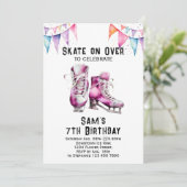 Schaatsen Verjaardag Uitnodiging IJsschaatsen Part (Staand voorkant)