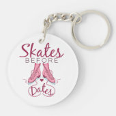 Schaatsen voor datums tekenen ijskast sleutelhanger (Achterkant)