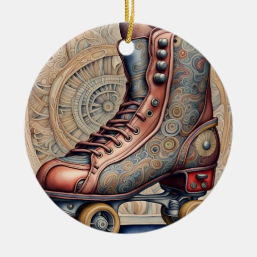 Schaatsen voor rol Keramisch Ornament (Voorkant)