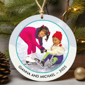 Schaatsen Wintersport Foto Keramisch Ornament