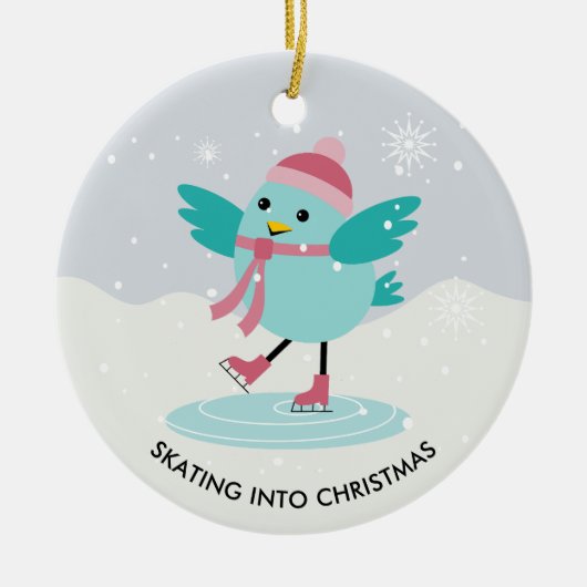 Schaatsen Wintersport Foto Keramisch Ornament (Voorkant)