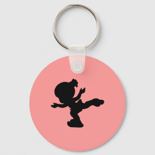 Schaatsend Silhouet van een Meisje Sleutelhanger