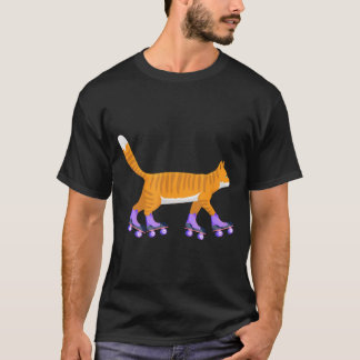 Schaatsende Kat Inline Skateboard Schaatsen Schaat T-shirt