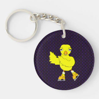 Schaatsende Kuiken Sleutelhanger