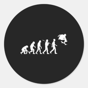 Schaatsende Mensheid Geëvolueerd Om Hoog Te Spring Ronde Sticker
