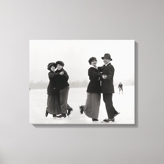 Schaatsende Paren, 1915 Canvas Afdruk (Voorkant)