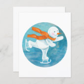 Schaatsende Sneeuwman Brief (Voorkant / Achterkant)