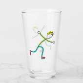 Schaatsende Stickman Glas (Achterkant)