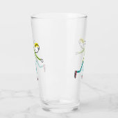 Schaatsende Stickman Glas (Links)