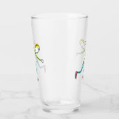 Schaatsende Stickman Glas (Rechts)