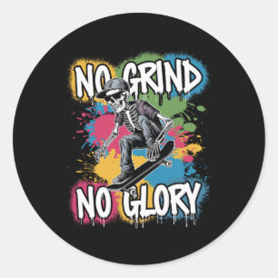 Schaatser citaat Geen maal geen glorie9 Ronde Sticker