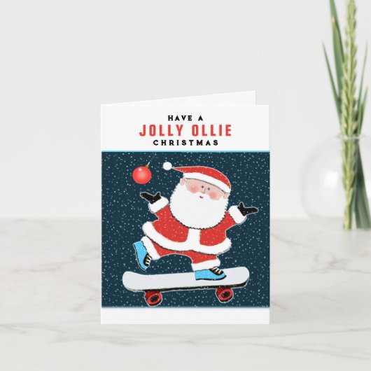 Schaatser Kerst Kaarten (Voorkant)