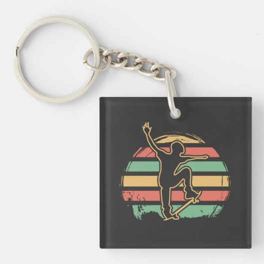 Schaatser Retro Sleutelhanger (voorkant)