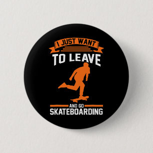 Schaatser Schaatsen Skateboarden  Ronde Button 5,7 Cm