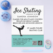 Schaatser Silhouet, Schaatsles Advertentie Flyer (Enkel)