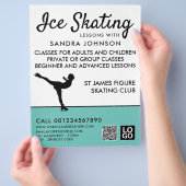 Schaatser Silhouet, Schaatsles Advertentie Flyer (Hand)