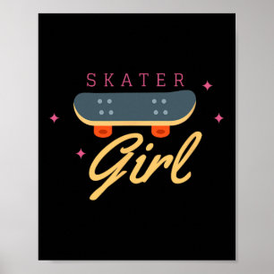 Schaatser Skateboard Skateboarden Voor Meisje Cade Poster
