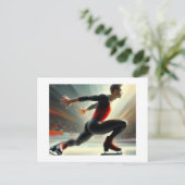 Schaatser Squat Spin, Arlene Babad Briefkaart (Staand voorkant)