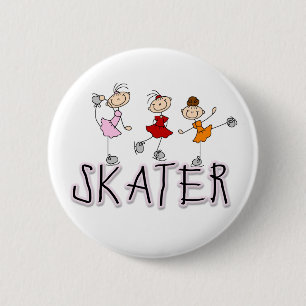 Schaatser T-shirts en Cadeaus Ronde Button 5,7 Cm