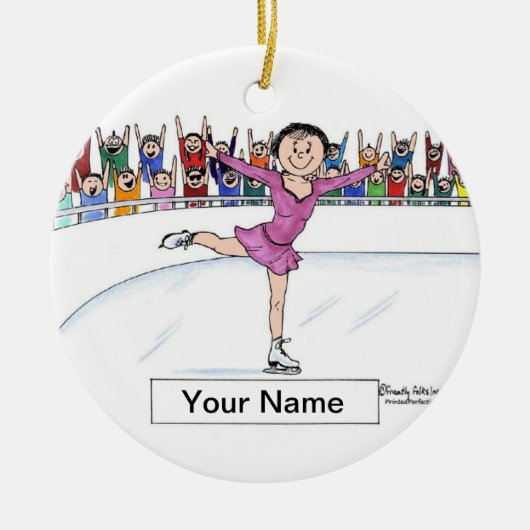 Schaatser - Vrouw Keramisch Ornament (Voorkant)