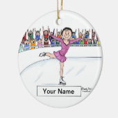 Schaatser - Vrouw Keramisch Ornament (Links)
