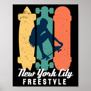 Schaatserjongen New York City Vintage Straat Skate Poster
