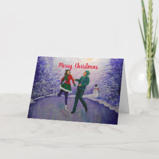 Schaatsers Kerstkaart Vreugde Kaart