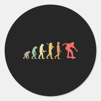 Schaatsevolutie voor skaters skateboarders ronde sticker
