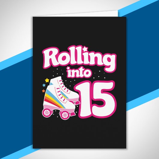 Schaatsfeest - 15e verjaardagsfeest - Roller Skati Kaart