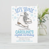 Schaatsfeest Verjaardag Uitnodigen Kaart (Staand voorkant)