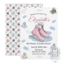 Schaatsfeest Verjaardagsuitnodiging