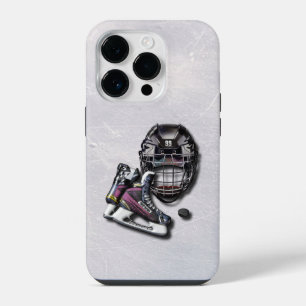 Schaatshelm voor ijshockey met naam en nummer iPhone 14 plus hoesje