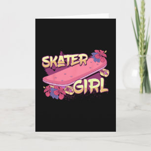 Schaatsmeisje Skateboard Skaten 4 Kaart
