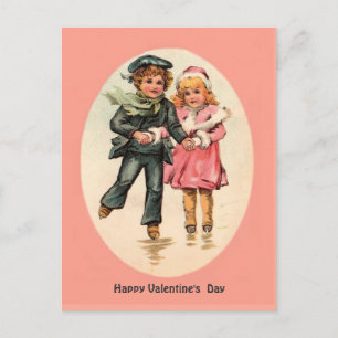 schaatspaar - Valentijnsdag Feestdagenkaart