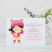 Schaatspartij | Uitnodiging voor verjaardagsfeestj (Staand voorkant)