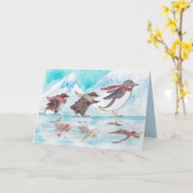 Schaatspinguïns vakantie Kaart