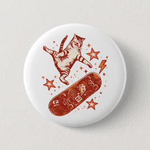 Schaatsplank Kat Y2K 90s Stijl Ronde Button 5,7 Cm