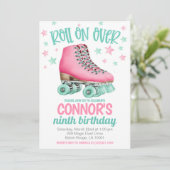 Schaatsverjaardagsfeest Uitnodiging (Staand voorkant)