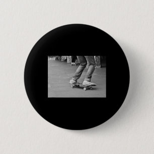Schaatsvrienden – Grunge Zwart-Wit Tiener Skate Ronde Button 5,7 Cm