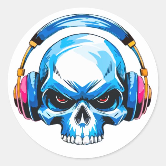 Schädel Ronde Sticker (Voorkant)