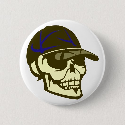Schädel Totenkopf Kappe skull cap Ronde Button 5,7 Cm (Voorkant)
