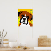 Schadelijk Boxer Dog Art Poster (Keuken)