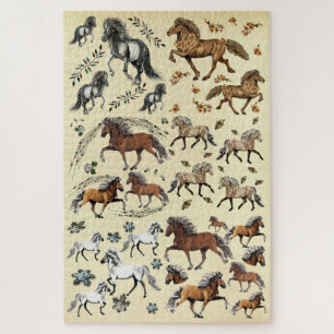 Schadelijke IJslandse paarden Legpuzzel